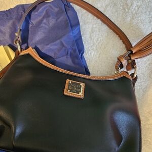 Dooney & Bourke Black and Brown Leather Shoulder Bag
